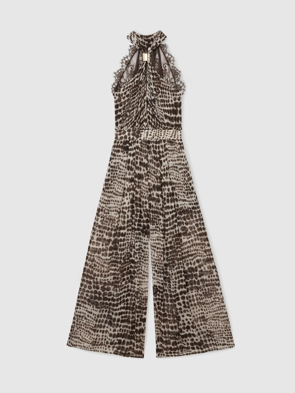 Atelier Atelier Animal-print Wide-leg Jumpsuit, Chocolate, view 2