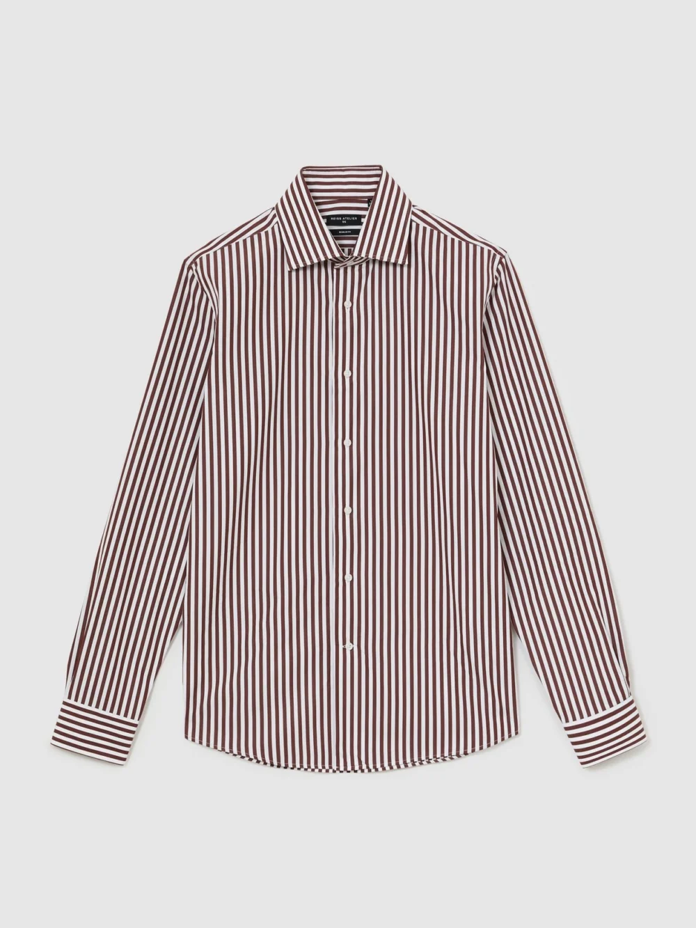 Atelier Atelier Cotton Bengal-stripe Regular-fit Shirt, Brown, view 2