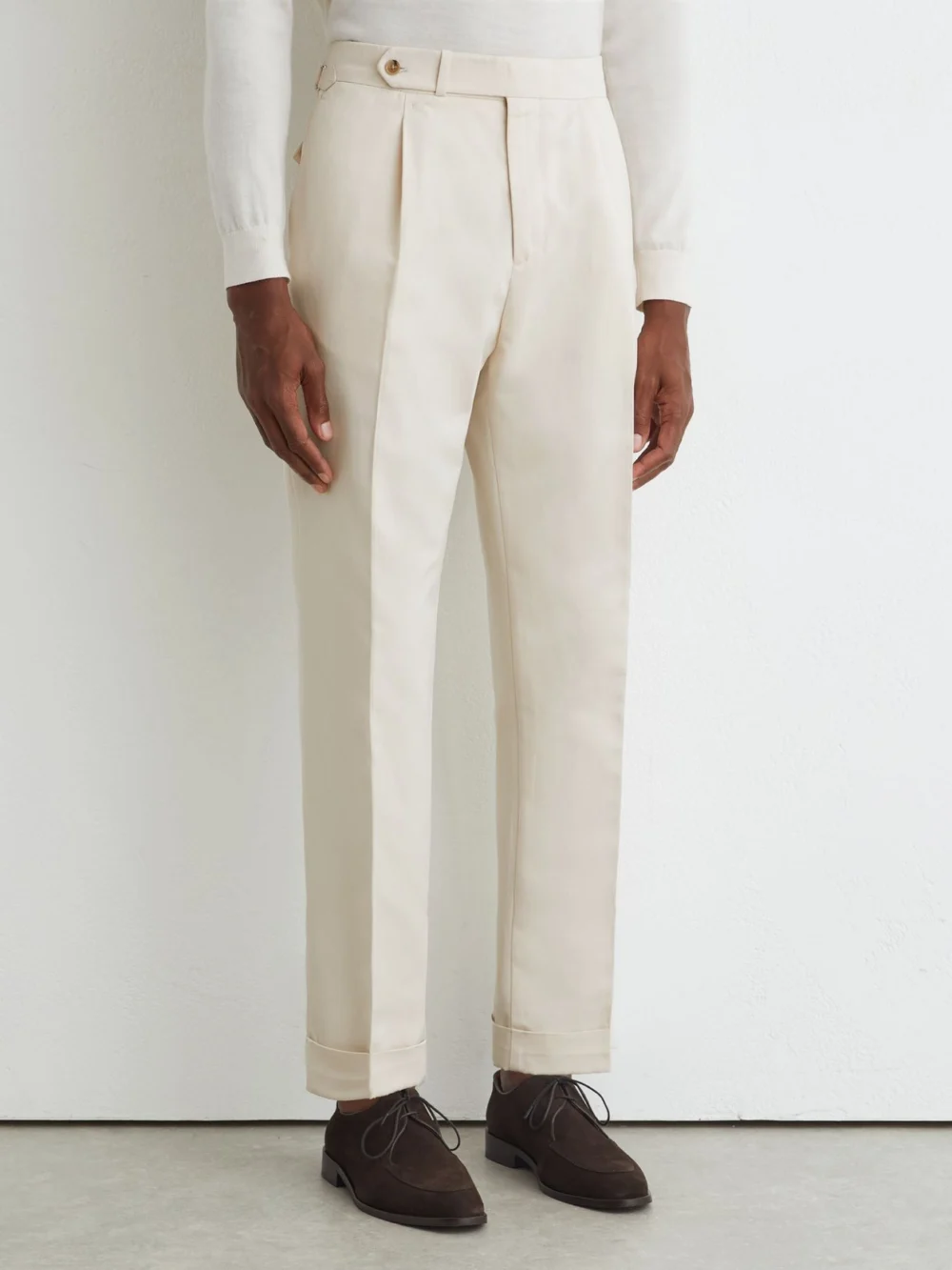Atelier Atelier Cotton-blend Trousers, Stone, view 3