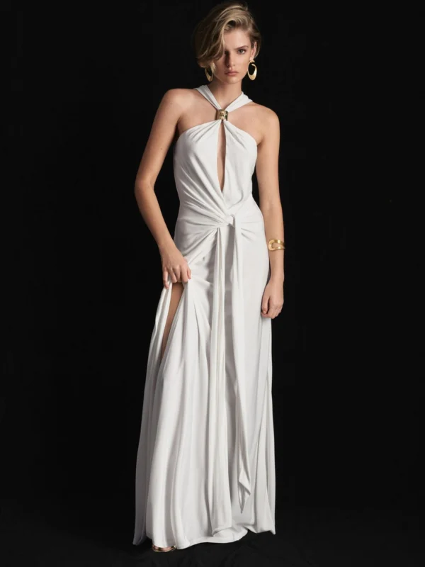 Atelier Atelier Hardware-detail Draped Maxi Dress,