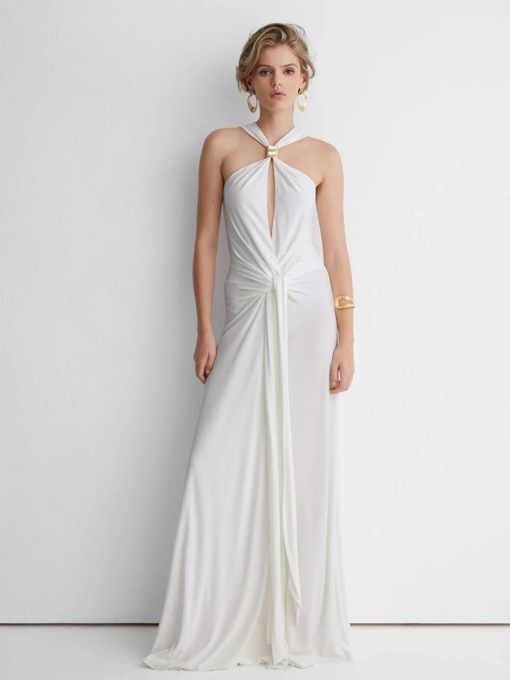 Atelier Atelier Hardware-detail Draped Maxi Dress, , view 3