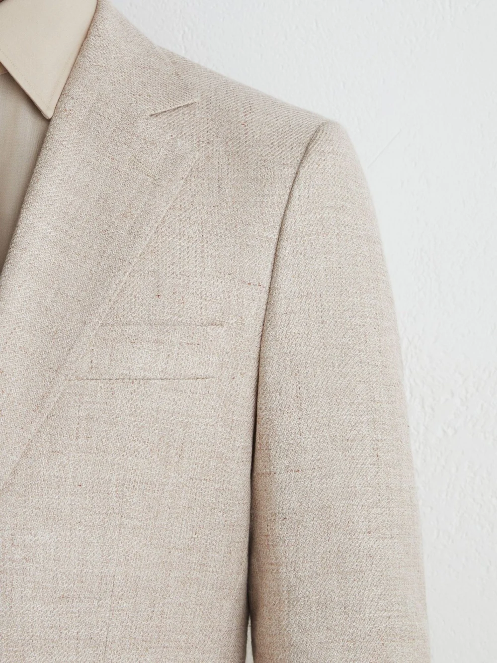 Atelier Atelier Linen-blend Single-breasted Blazer, Oatmeal, view 4