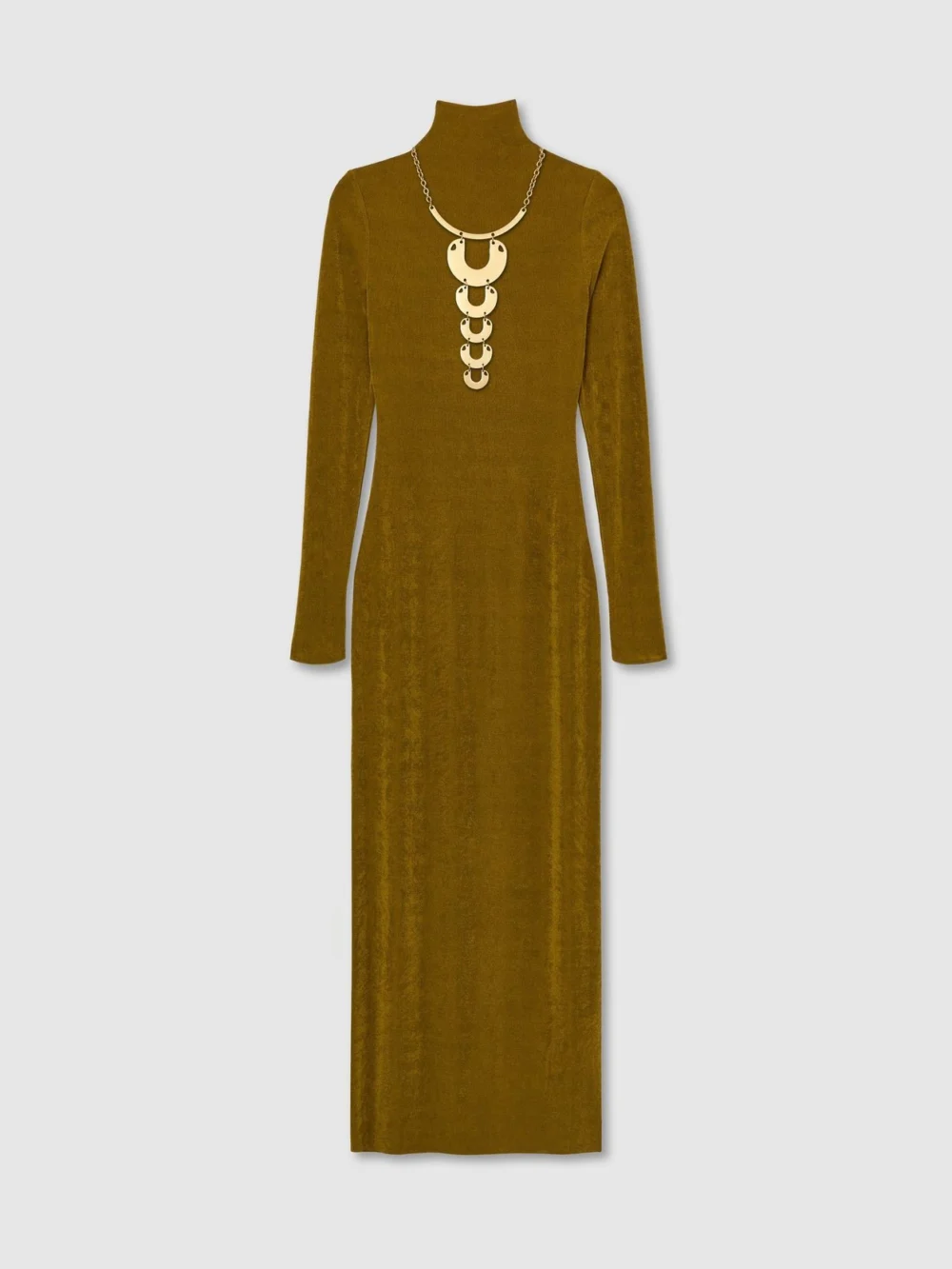Atelier Atelier Necklace-detail Jersey Maxi Dress, Green, view 2
