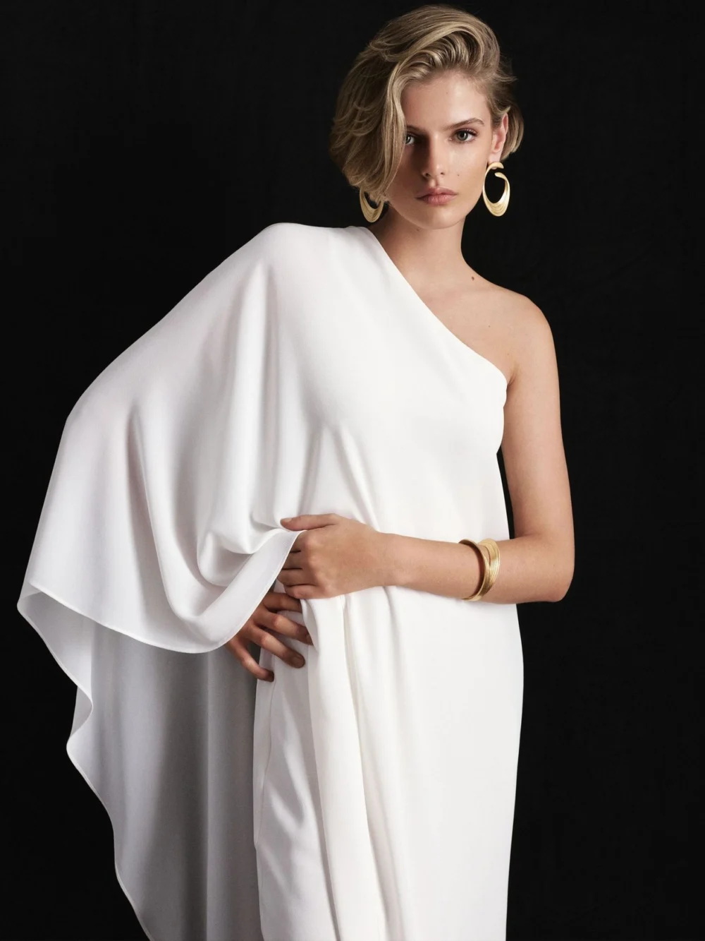 Atelier Atelier One-shoulder Maxi Dress, in ivory
