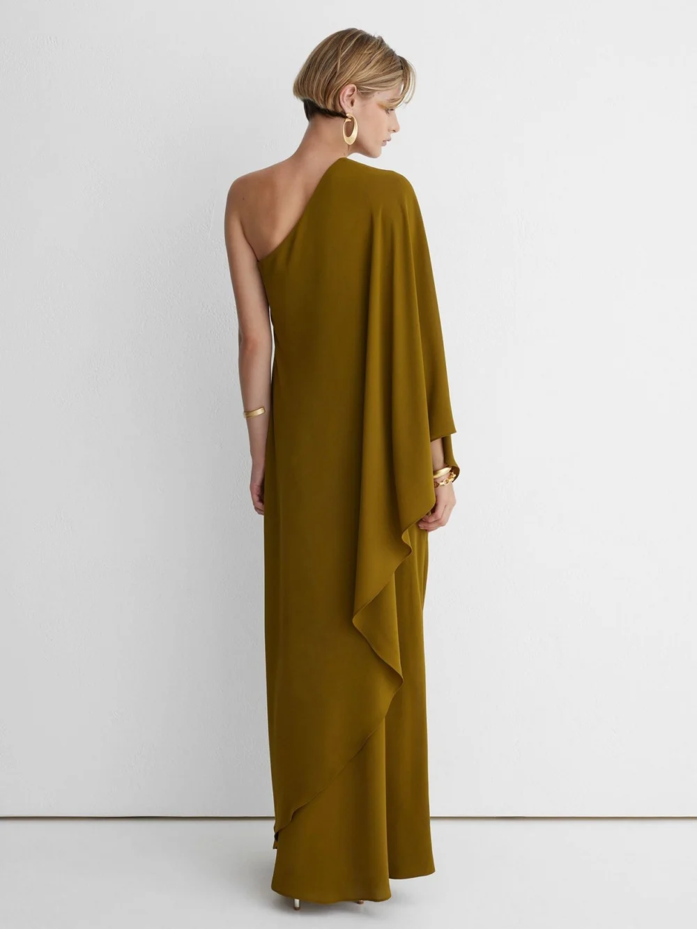 Atelier Atelier One-shoulder Maxi Dress, Green, view 4