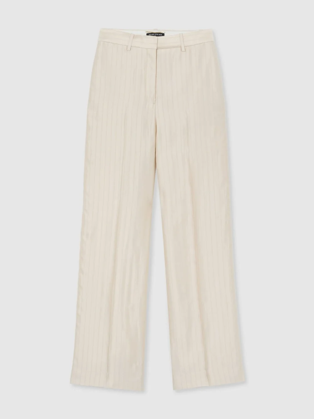 Atelier Atelier Satin Pinstripe Wide-leg Trousers, Cream, view 2