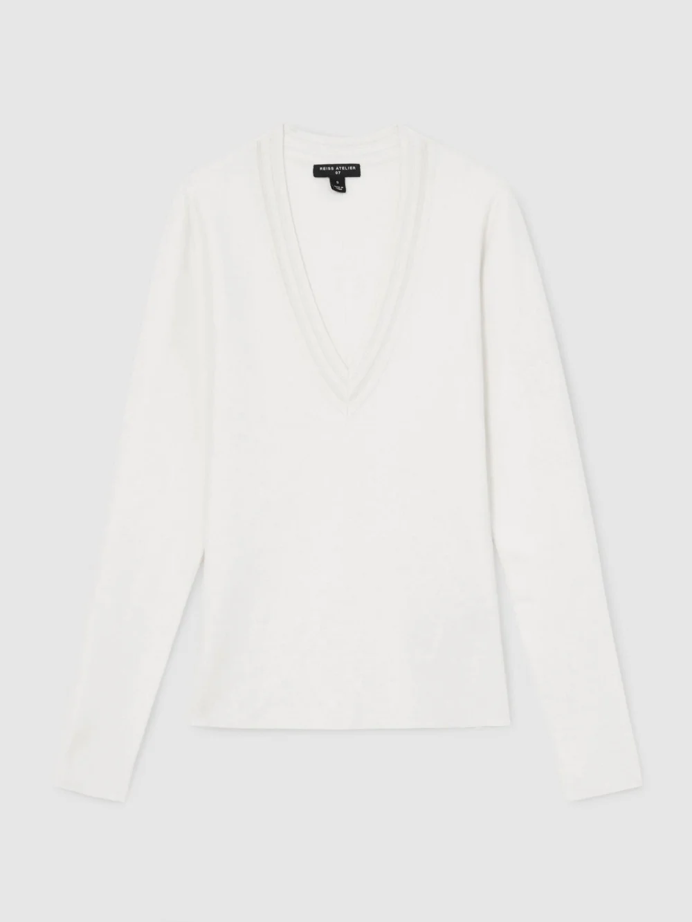 Atelier Atelier Silk-blend Knit V-neck Jumper, , view 2