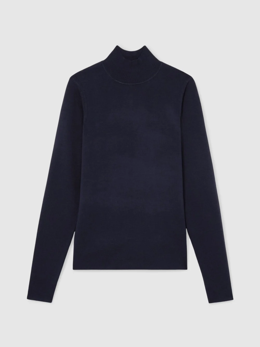 Atelier Atelier Silk-blend Mock-neck Top, Navy, view 2