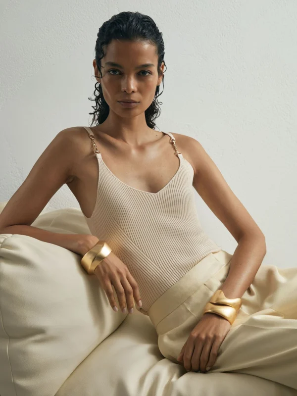 Atelier Atelier Silk-blend Rib-knit Cami, Off White