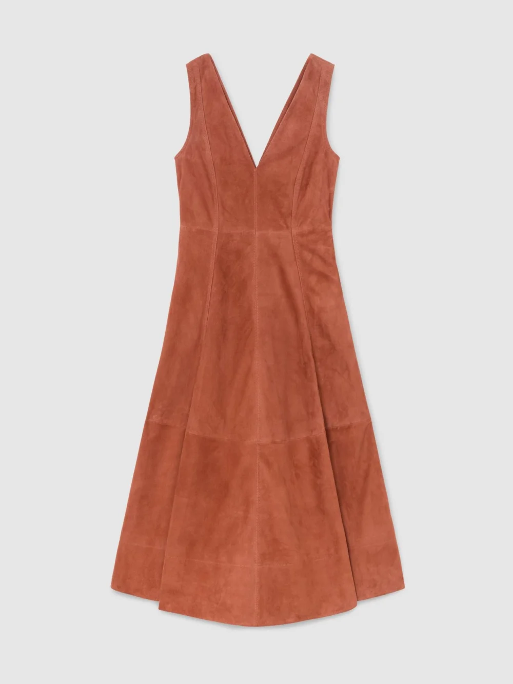 Atelier Atelier Suede Sleeveless Midi Dress, Brown, view 2