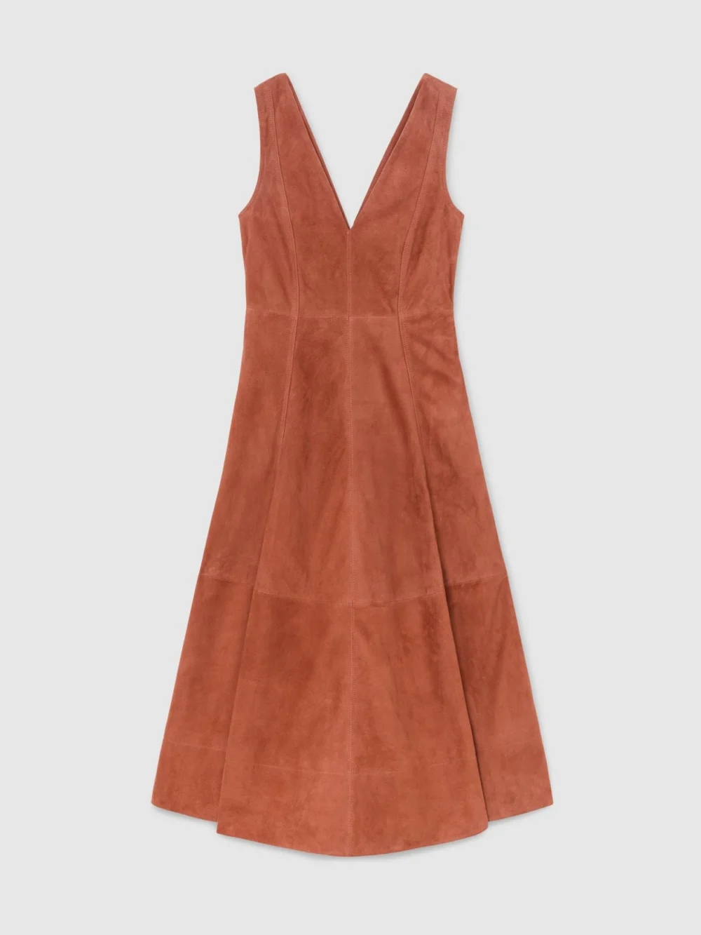 Atelier Atelier Suede Sleeveless Midi Dress, Orange, view 2