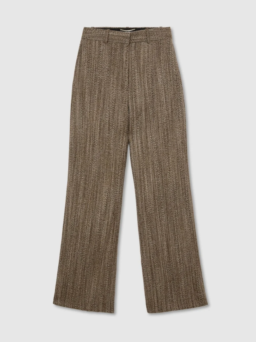 Atelier Atelier Wool-blend Textured Wide-leg Trousers, Brown, view 3