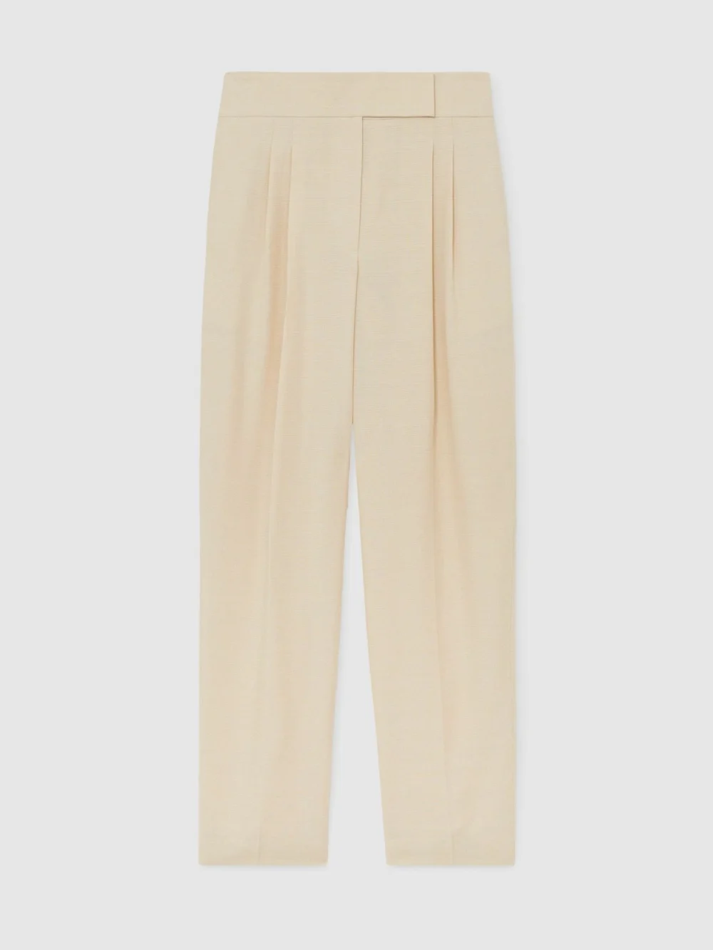 Atelier Atelier Woven Tapered Pleated Trousers, Cream, view 2