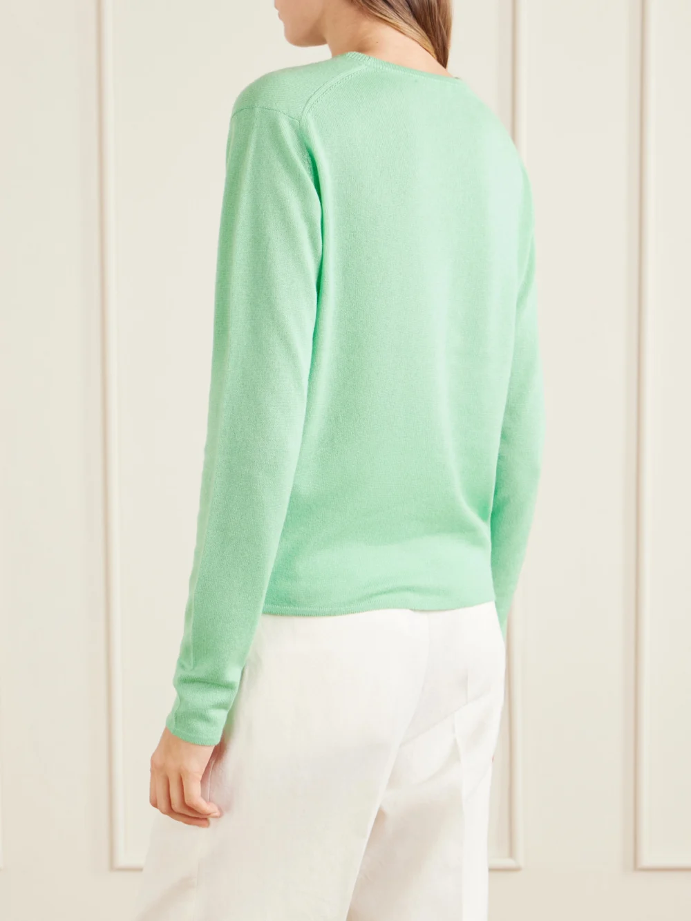 Back view of the Auralee Cashmere and Silk-blend Sweater