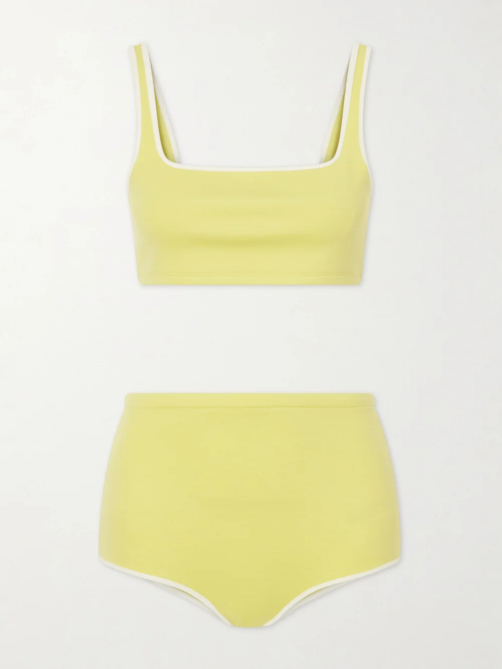 Auralee Wool-blend Jersey Bikini in yellow