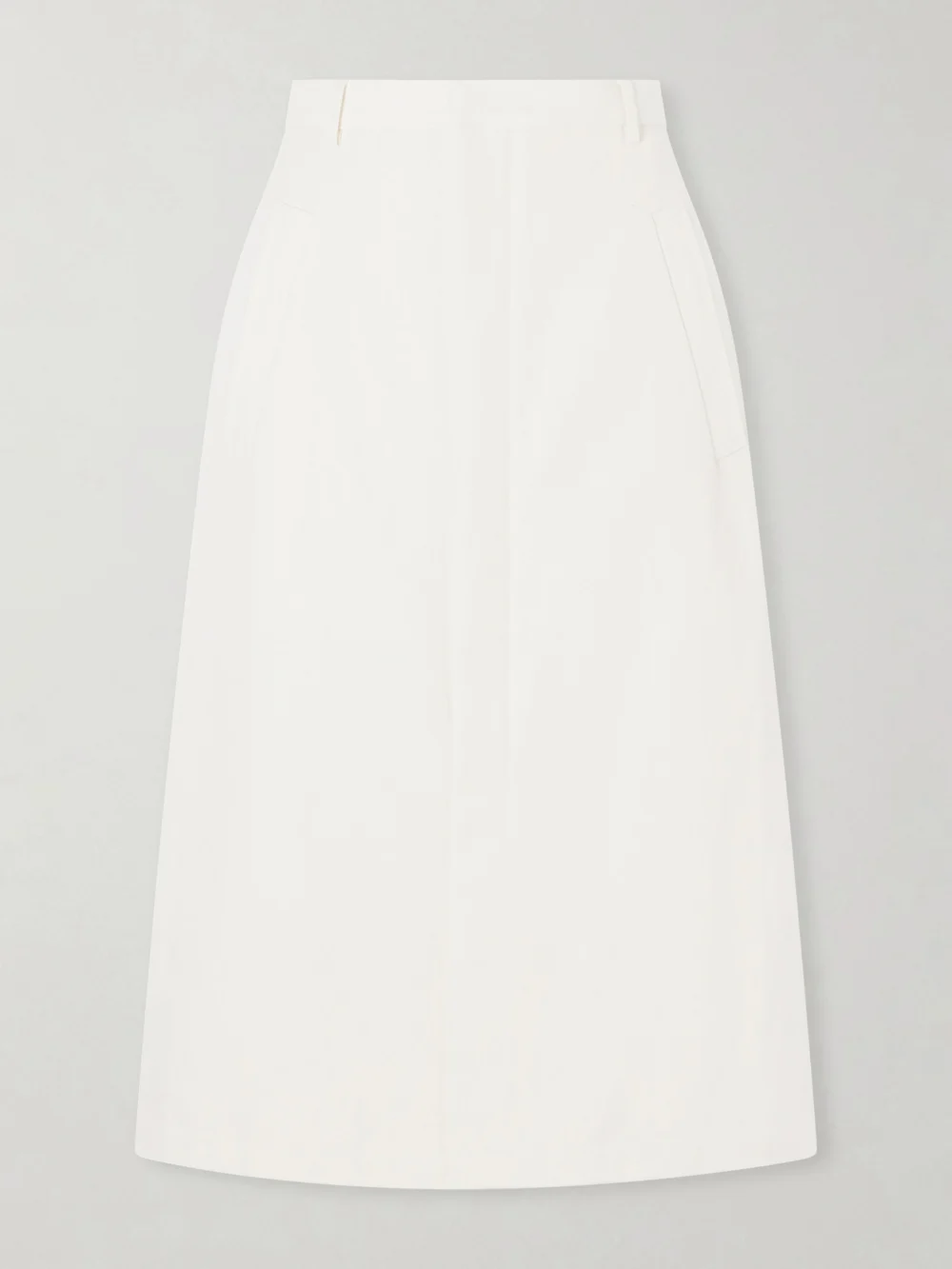 Auralee Wool, Cotton and Linen-blend Skirt in off-white