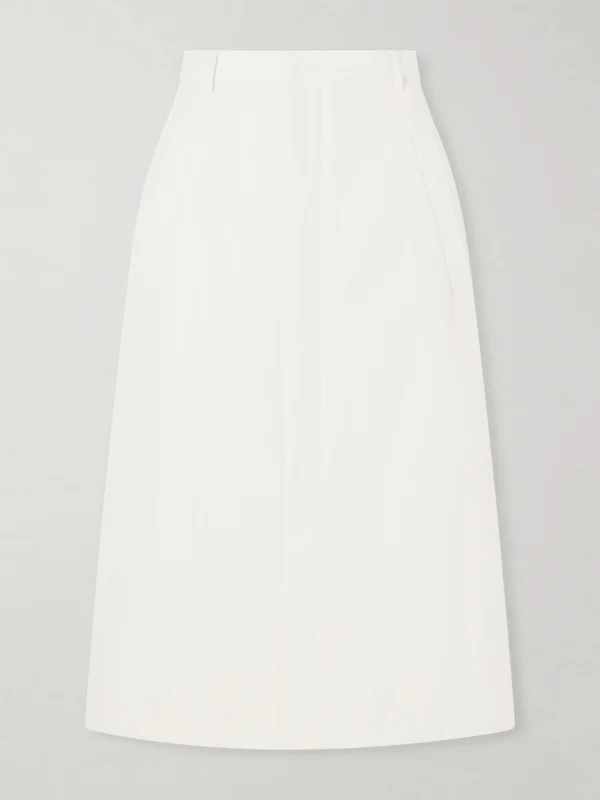 Auralee Wool, Cotton and Linen-blend Skirt