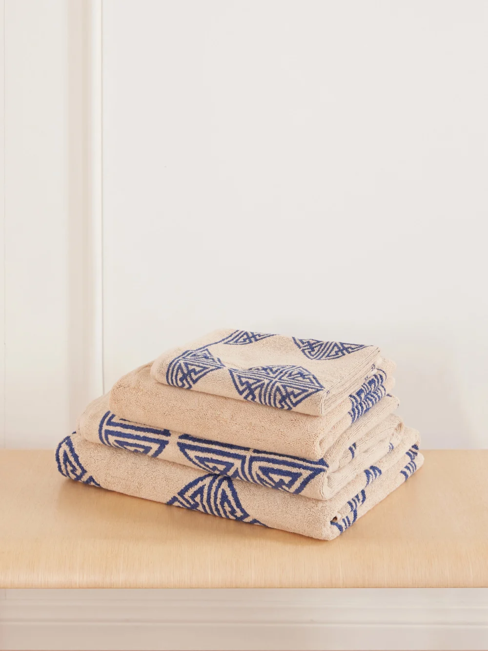Autumn Sonata Agnes Essential Set of Four Organic Cotton-terry Towels in blue