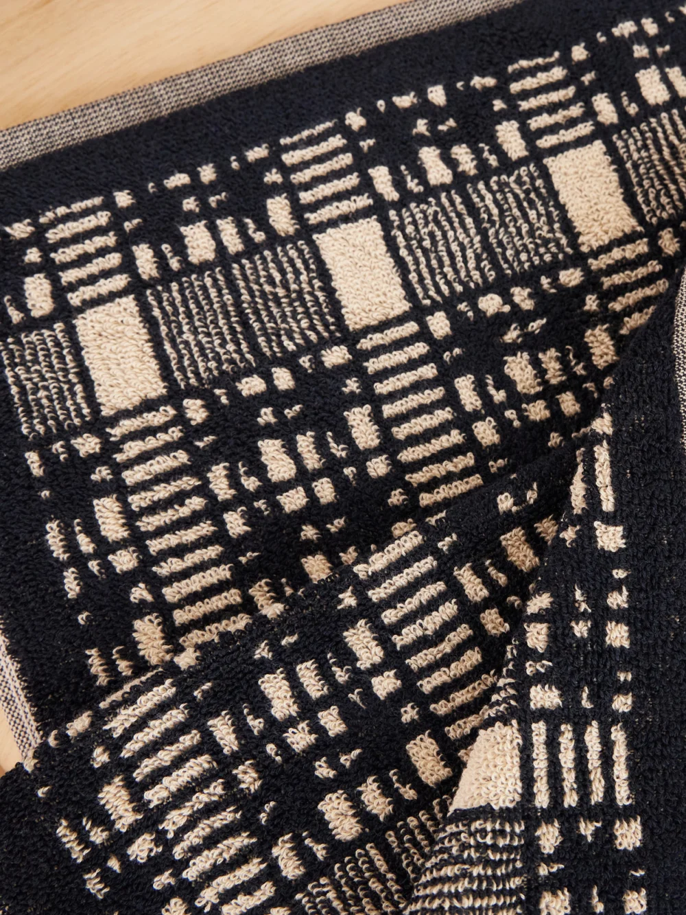 Close-up detail of the Autumn Sonata Alma Complete Set of Seven Organic Cotton-terry Towels