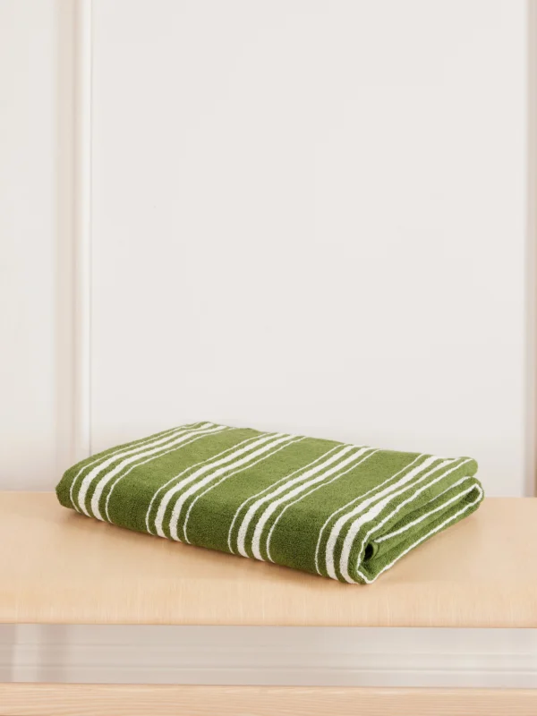 Autumn Sonata Charlotte Striped Organic Cotton-terry Beach Towel