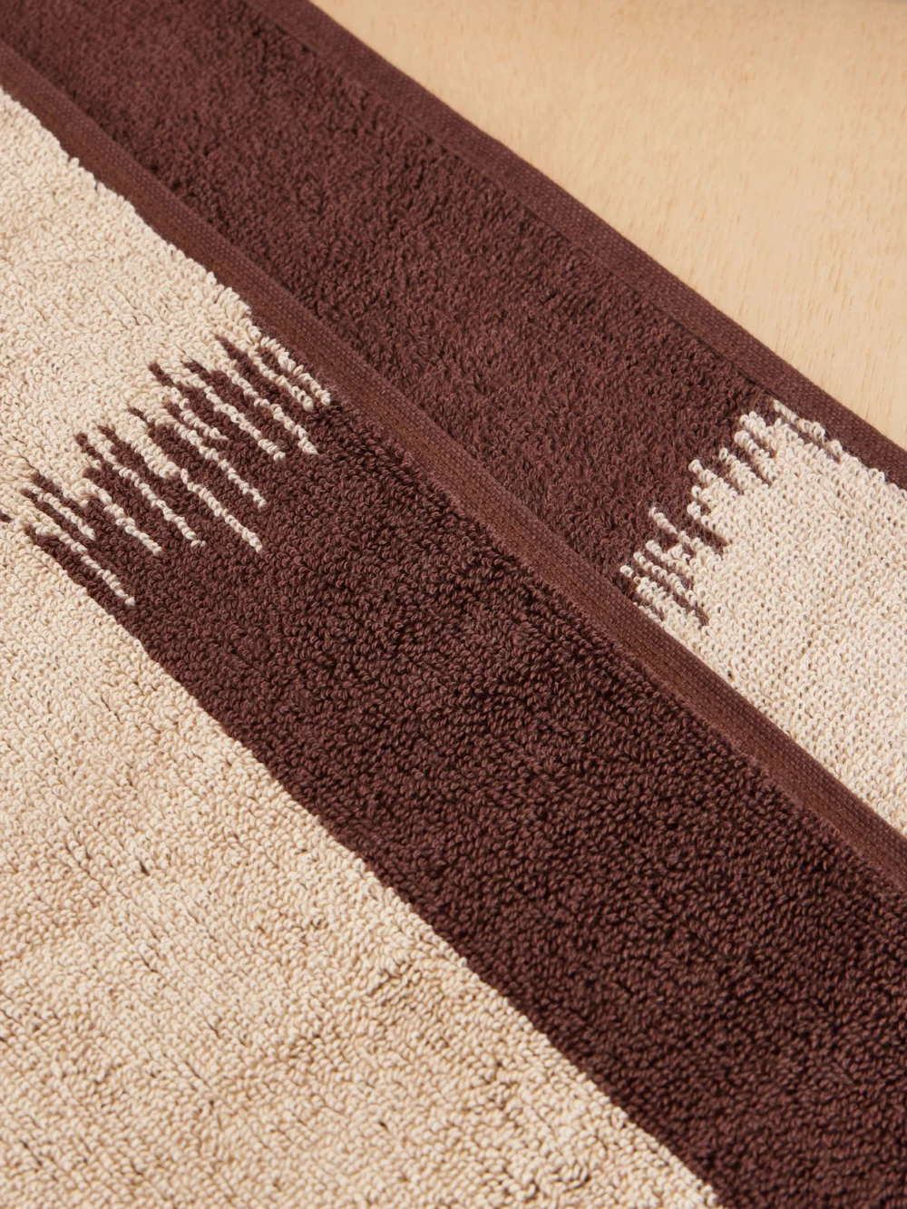 Close-up detail of the Autumn Sonata Karin Core Set of Three Organic Cotton-terry Towels