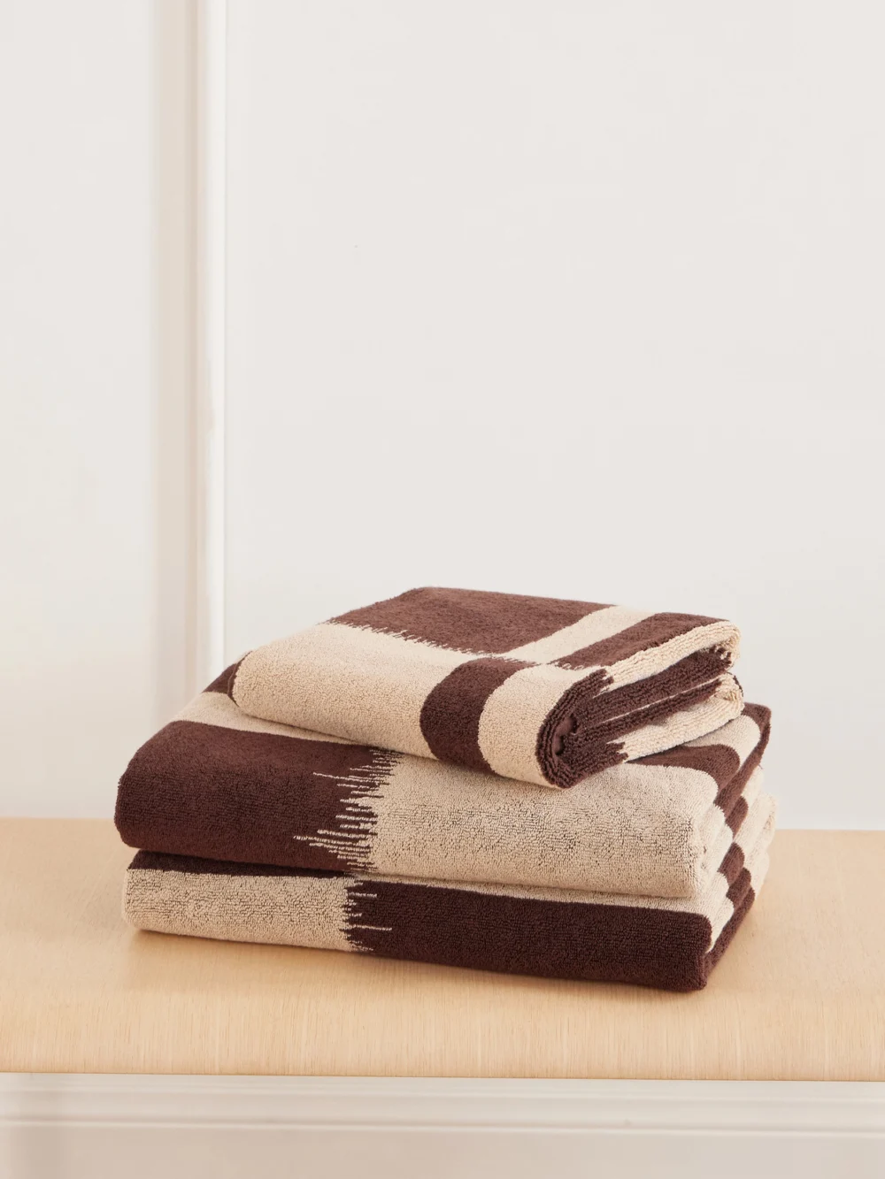 Autumn Sonata Karin Core Set of Three Organic Cotton-terry Towels in brown