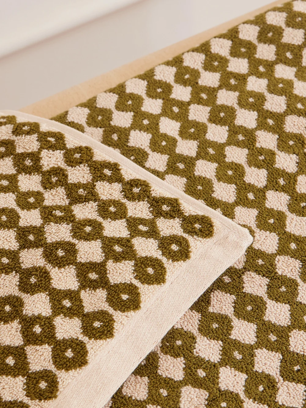 Close-up detail of the Autumn Sonata Karin Essential Set of Four Organic Cotton-terry Towels