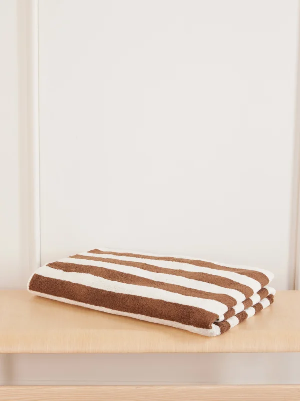 Autumn Sonata Maria Striped Organic Cotton-terry Beach Towel