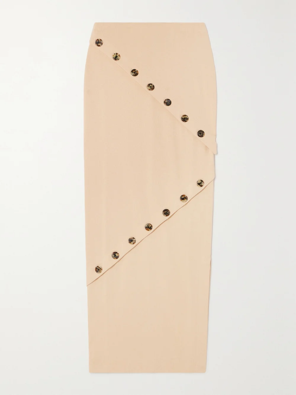 A.W.A.K.E. Mode Button-embellished Organic Cotton-jersey Maxi Skirt in peach
