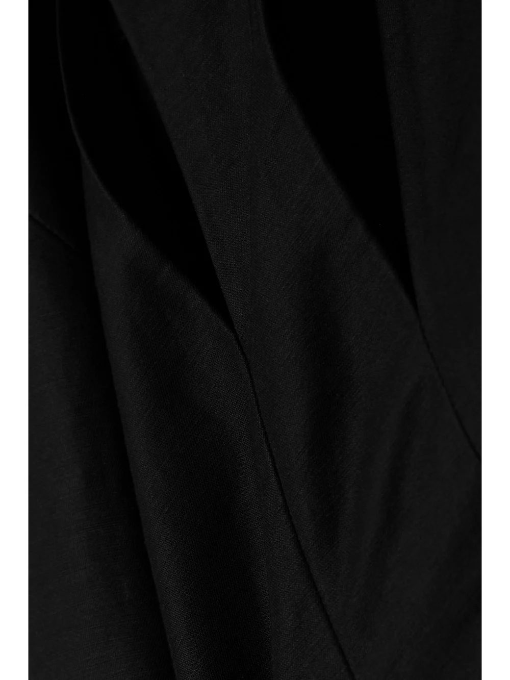 Close-up detail of the A.W.A.K.E. Mode Cutout Linen, Cupro and Cotton-blend Maxi Dress