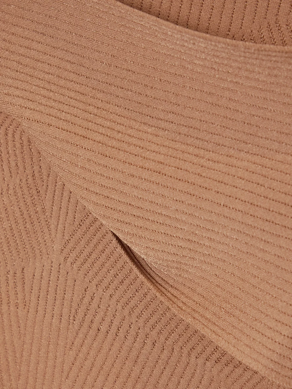 Close-up detail of the Az Factory Mybody One-shoulder Ribbed Stretch-knit Midi Dress