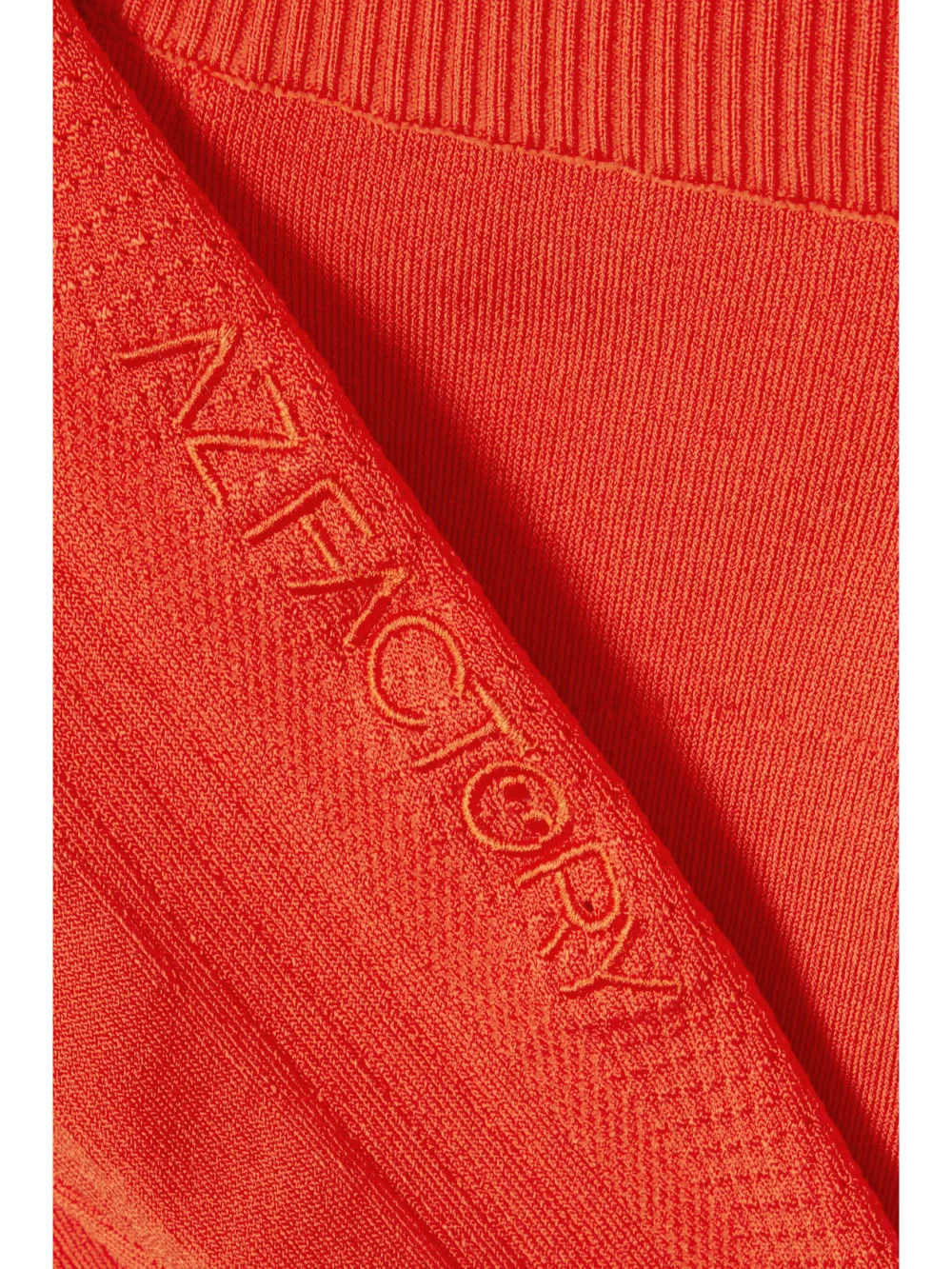Close-up detail of the Az Factory Mybody Paneled Stretch-knit Leggings