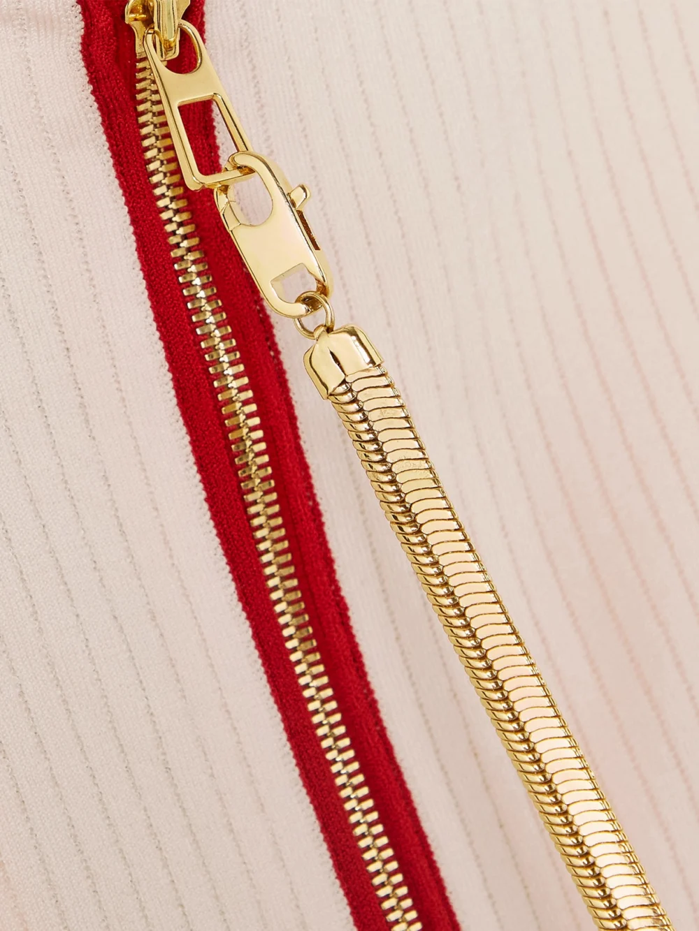 Close-up detail of the Az Factory Your Body Color-block Ribbed Stretch-knit Mini Dress
