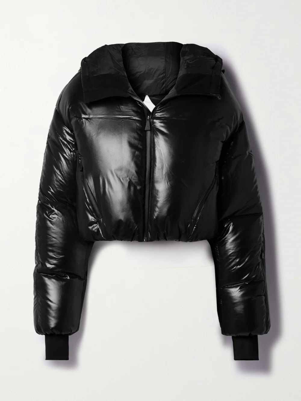 Aztech Mountain Daisy Nuke Cropped Quilted Glossed-shell Down Jacket in black