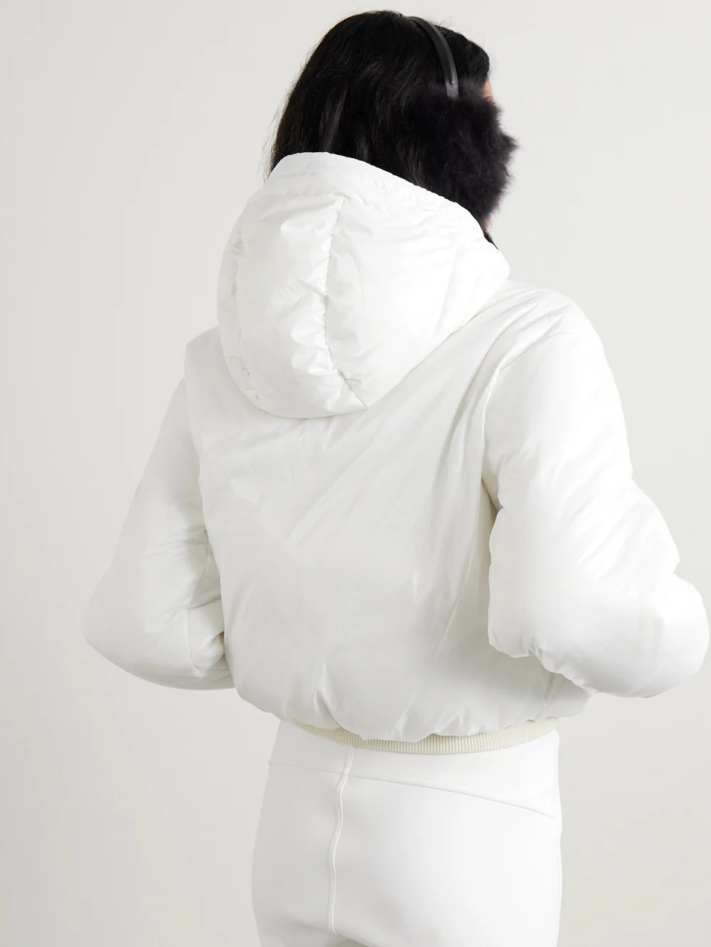 Back view of the Aztech Mountain Daisy Nuke Hooded Padded Metallic Down Ski Jacket