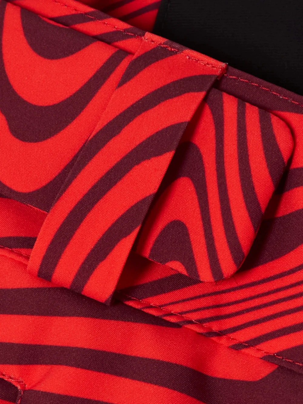 Close-up detail of the Aztech Mountain + Ed Curtis Printed Padded Stretch Ski Pants