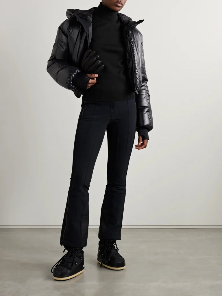 Aztech Mountain Etta Layered Jersey-trimmed Wool-blend Turtleneck Sweater