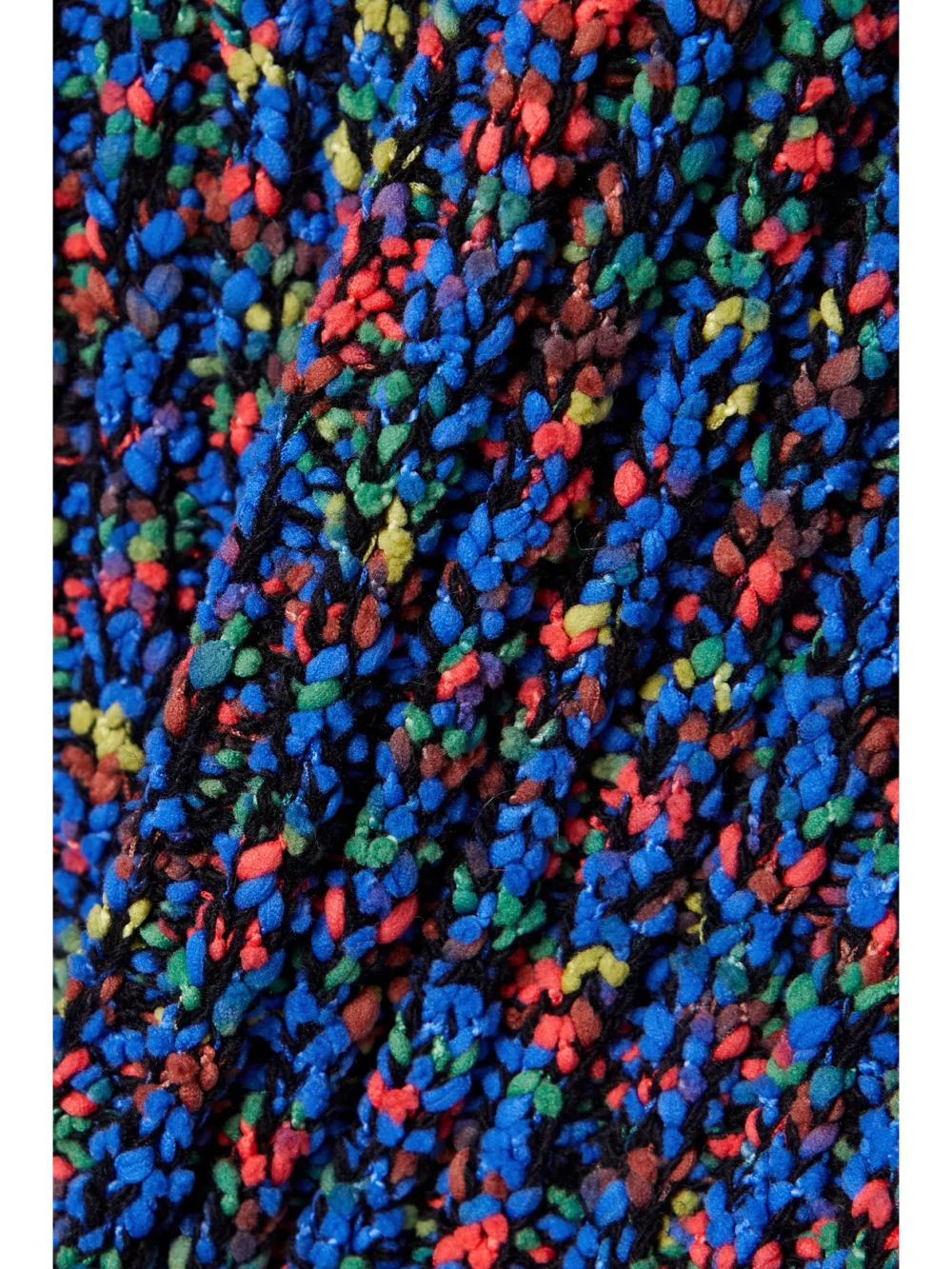 Close-up detail of the Aztech Mountain Shell-trimmed Ribbed-knit Sweater