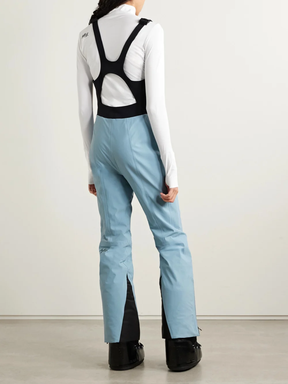 Back view of the Aztech Mountain Top to Bottom Paneled Stretch Salopettes