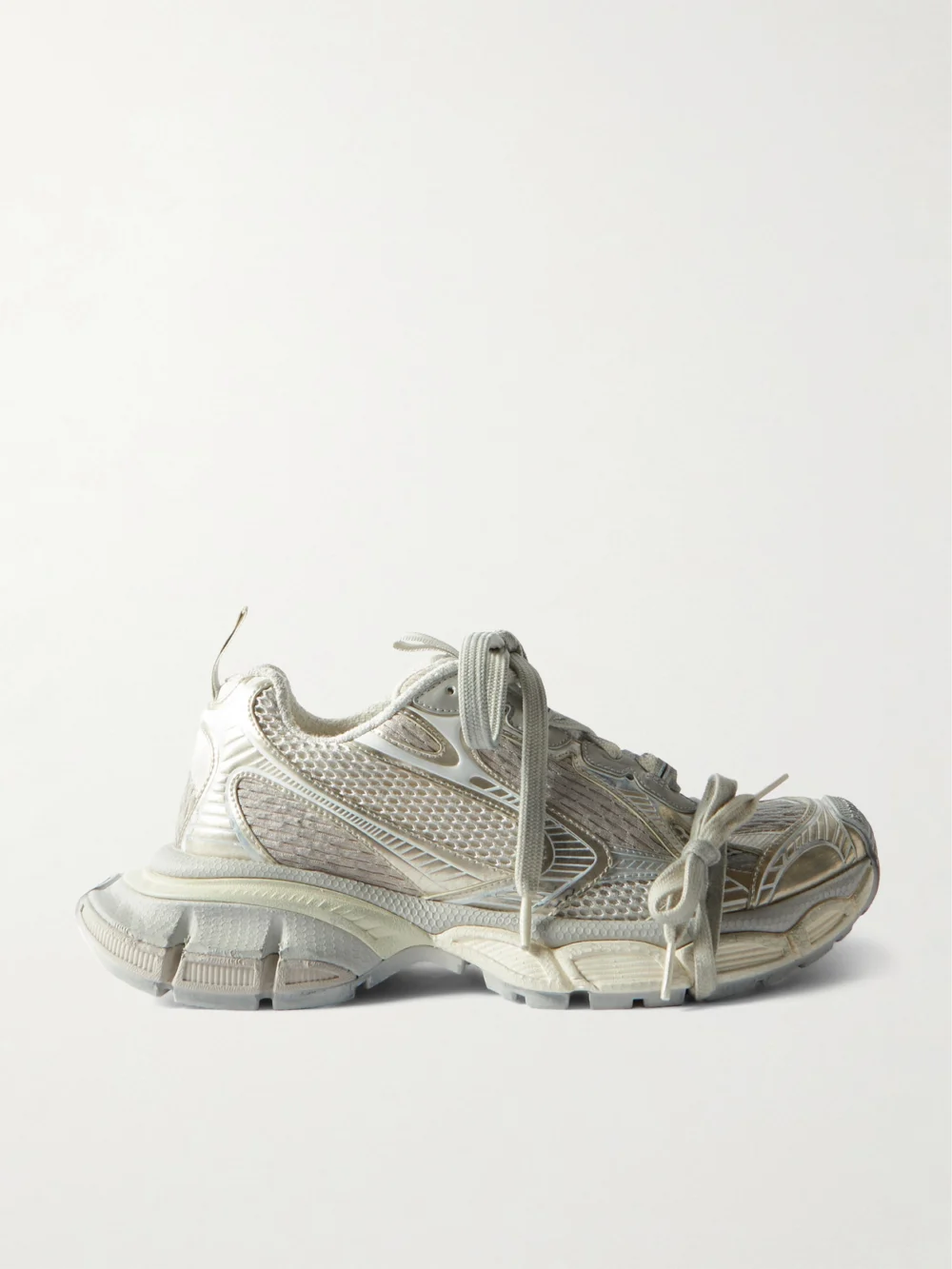 Balenciaga 3xl Mesh and Rubber Sneakers in off-white