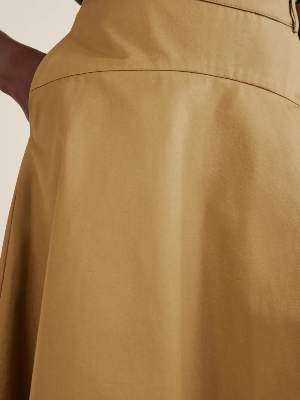 Close-up detail of the Balenciaga A-line Cotton Midi Skirt