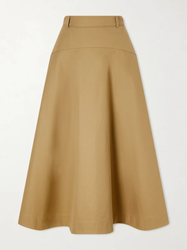 Balenciaga A-line Cotton Midi Skirt