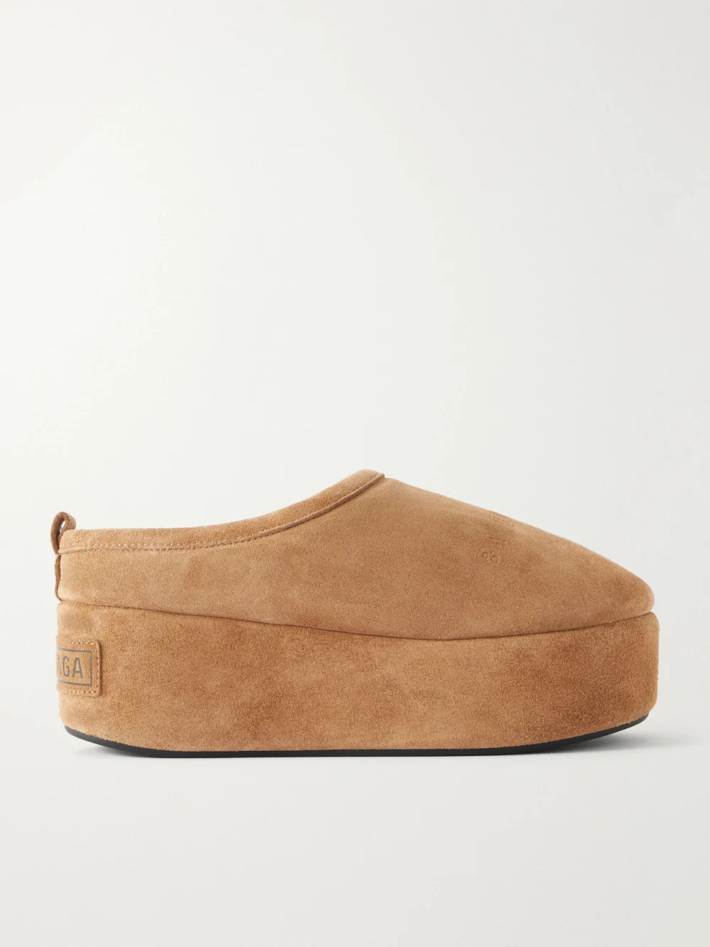 Balenciaga Alaska Platform Suede Mules in brown