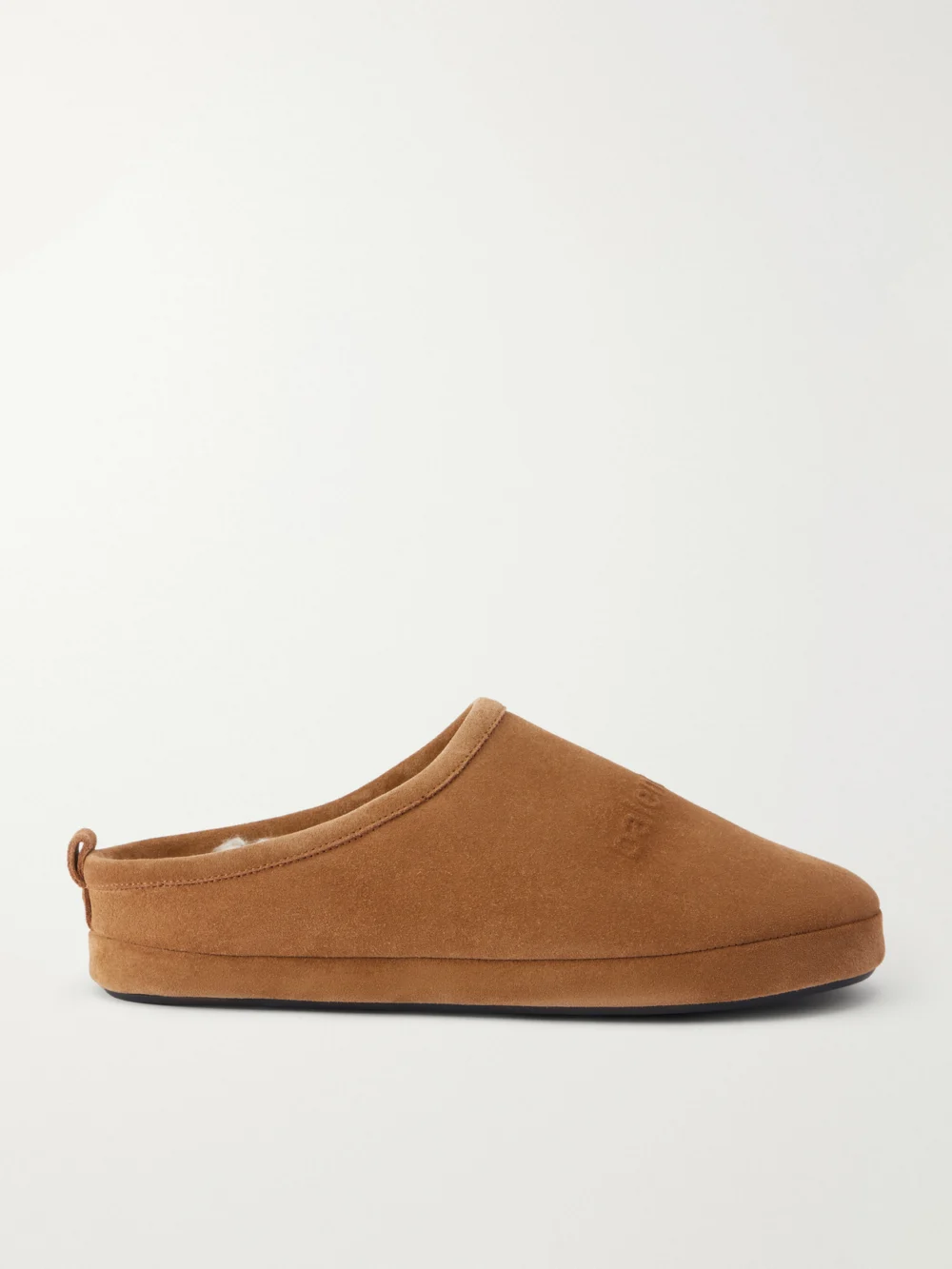 Balenciaga Alaska Suede Slippers in light brown