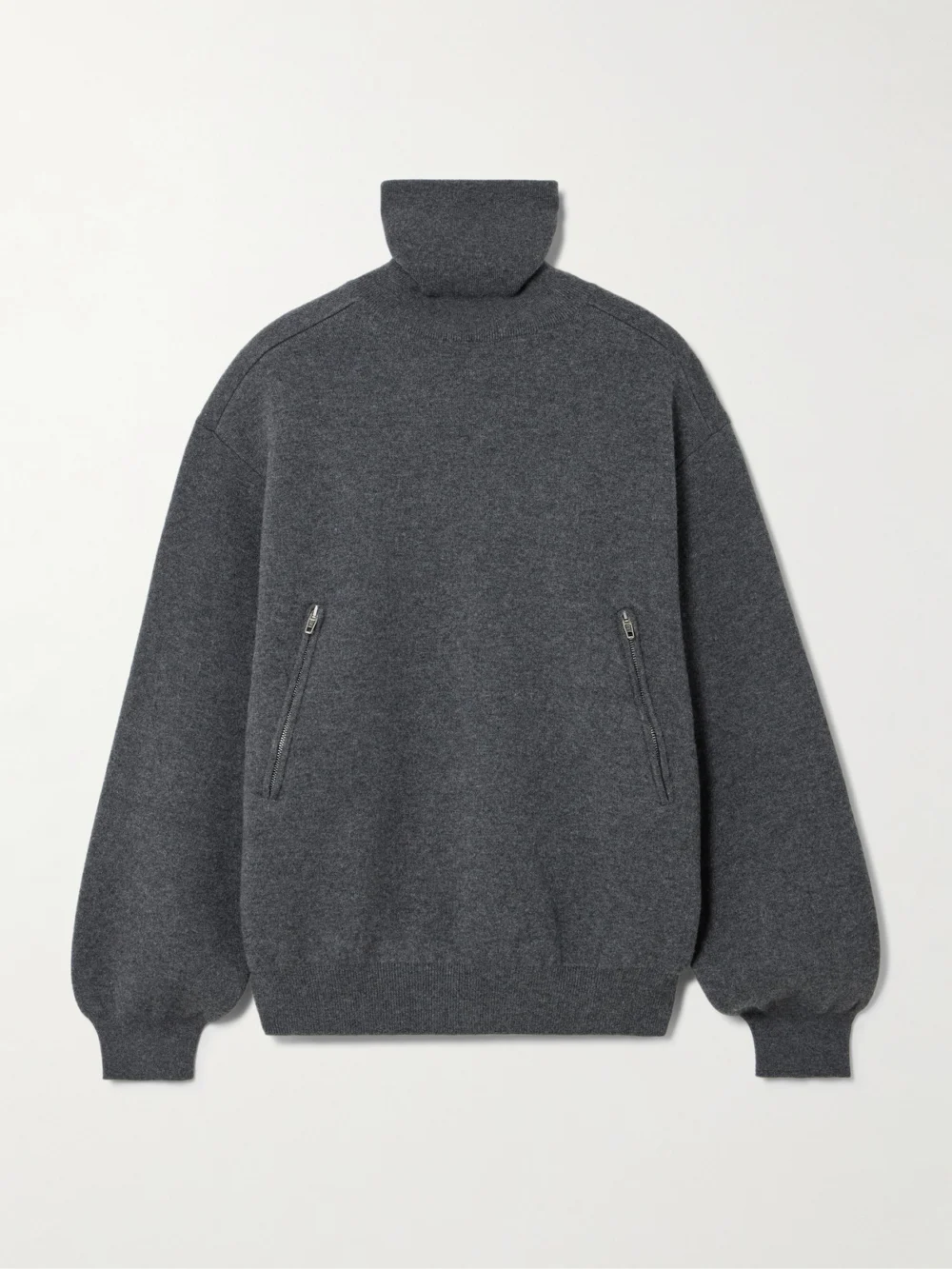 Balenciaga Back-to-front Wool-blend Turtleneck Sweater in gray