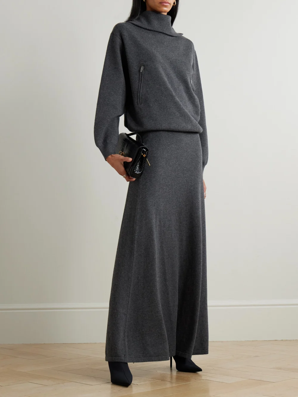 Balenciaga Back-to-front Wool-blend Turtleneck Sweater, worn by a model