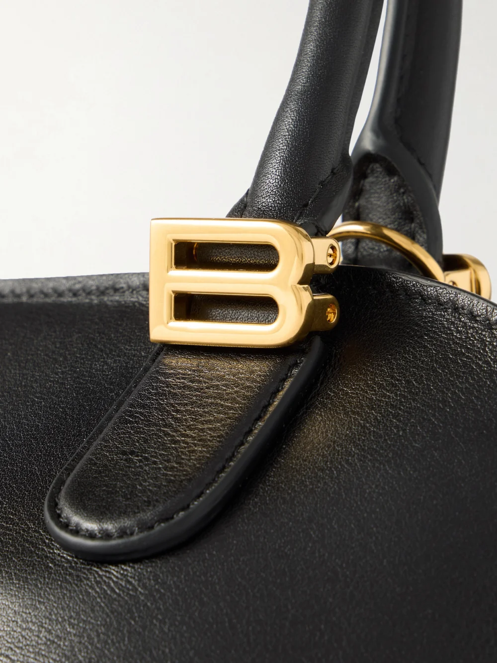 Close-up detail of the Balenciaga Bolero Embellished Leather Top-handle Bag