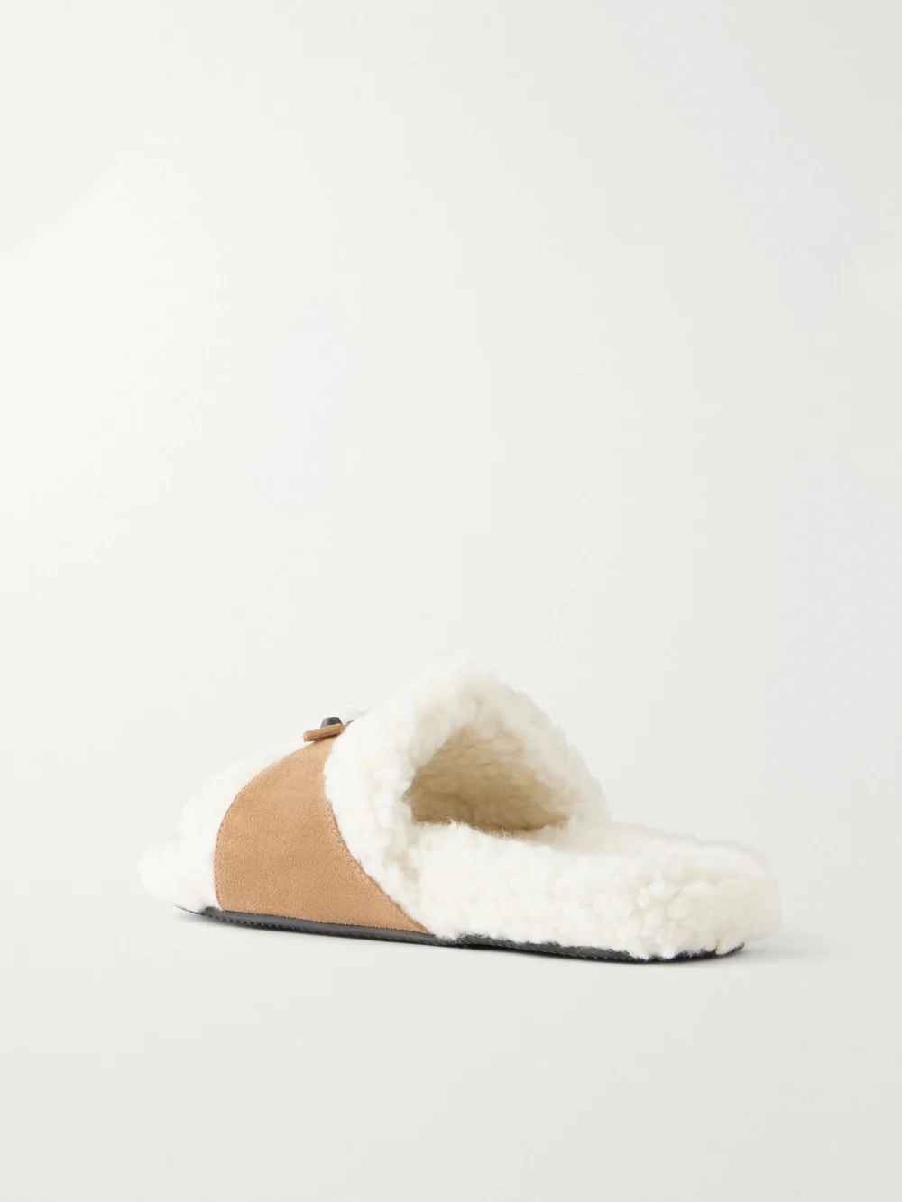 Back view of the Balenciaga Buckle-detailed Suede-lined Slip-on Flats