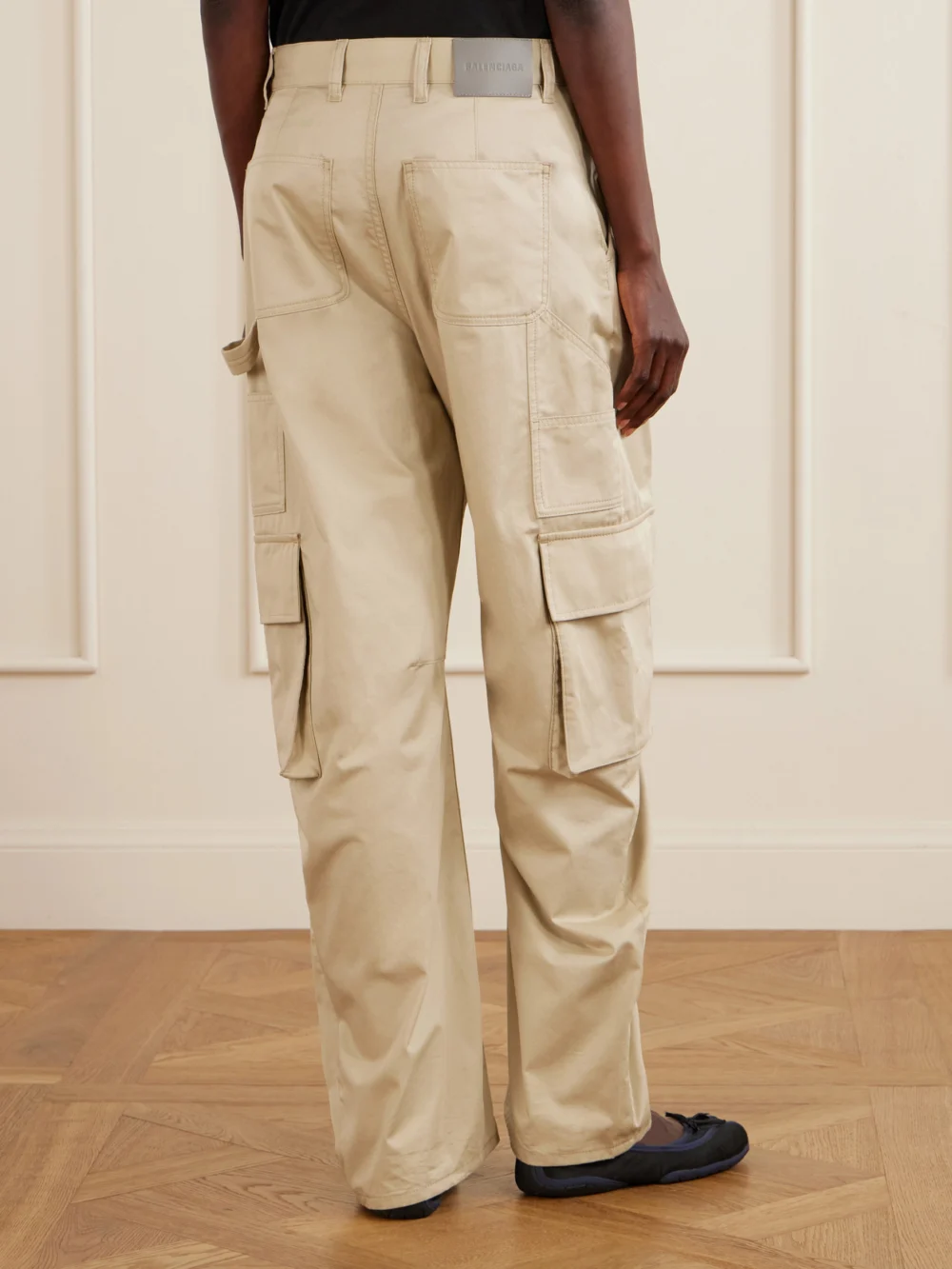 Back view of the Balenciaga Cargo Cotton Wide-leg Pants