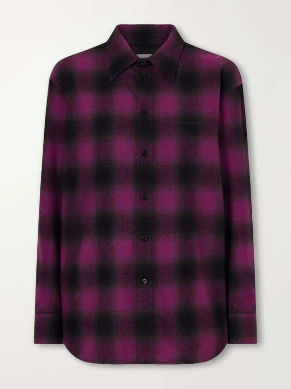 Balenciaga Checked Wool-blend Shirt